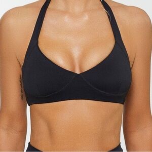 Black workout bra top